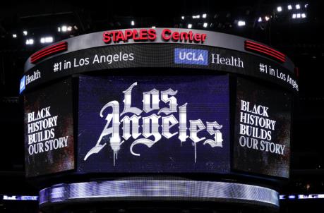 LOS ANGELES, CALIFORNIA - FEBRUARY 05: Signage at Staples Center on February 05, 2021 in Los Angeles, California. NOTE TO USER: User expressly acknowledges and agrees that, by downloading and or using this photograph, User is co<em></em>nsenting to the terms and co<em></em>nditions of the Getty Images License Agreement. (Photo by Meg Oliphant/Getty Images)