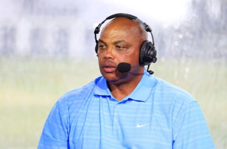 HOBE SOUND, FLORIDA - MAY 24: Charles Barkley commentates from the booth during The Match: Champions For Charity at Medalist Golf Club on May 24, 2020 in Hobe Sound, Florida. (Photo by Cliff Hawkins/Getty Images for The Match)