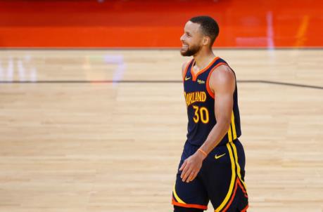 SAN FRANCISCO, CALIFORNIA - MAY 06: Stephen Curry #30 of the Golden State Warriors reacts during a timeout in the third quarter of the game against the Oklahoma City Thunder at Chase Center on May 06, 2021 in San Francisco, California. NOTE TO USER: User expressly acknowledges and agrees that, by downloading and or using this photograph, User is co<em></em>nsenting to the terms and co<em></em>nditions of the Getty Images License Agreement. (Photo by Lachlan Cunningham/Getty Images)