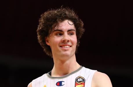 SYDNEY, AUSTRALIA - MAY 09: Josh Giddey of the 36ers smiles after victory during the round 17 NBL match between Sydney Kings and Adelaide 36ers at Qudos Bank Arena, on May 09, 2021, in Sydney, Australia. (Photo by Mark Metcalfe/Getty Images)