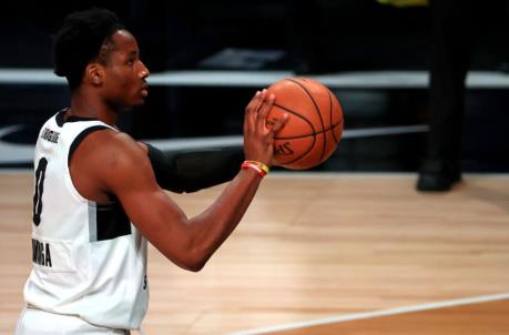 LAKE BUENA VISTA, FLORIDA - FEBRUARY 18: Jo<em></em>nathan Kuminga #0 of the G League Ignite shoots during a G-League game against the Westchester Knicks at AdventHealth Arena at ESPN Wide World Of Sports Complex on February 18, 2021 in Lake Buena Vista, Florida. (Photo by Mike Ehrmann/Getty Images) NOTE TO USER: User expressly acknowledges and agrees that, by downloading and or using this photograph, User is co<em></em>nsenting to the terms and co<em></em>nditions of the Getty Images License Agreement.