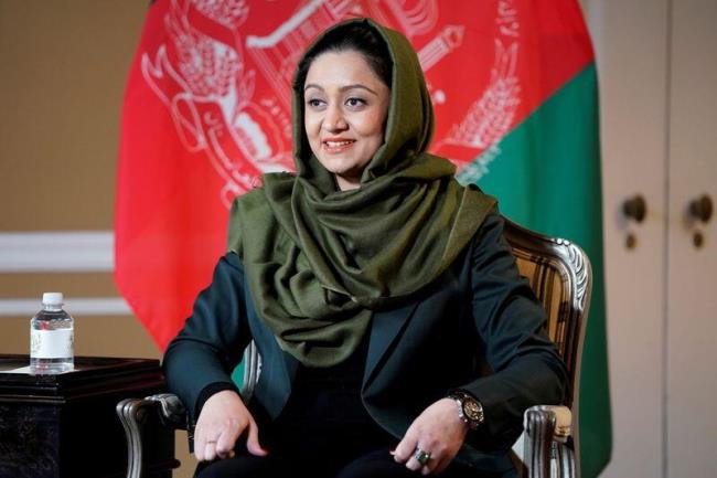 Afghan Ambassador to the United States Roya Rahmani speaks during an interview with Reuters in Washington