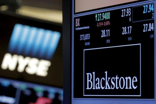 The ticker and trading information for Blackstone Group is displayed at the post wher<em></em>e it is traded on the floor of the New York Stock Exchange