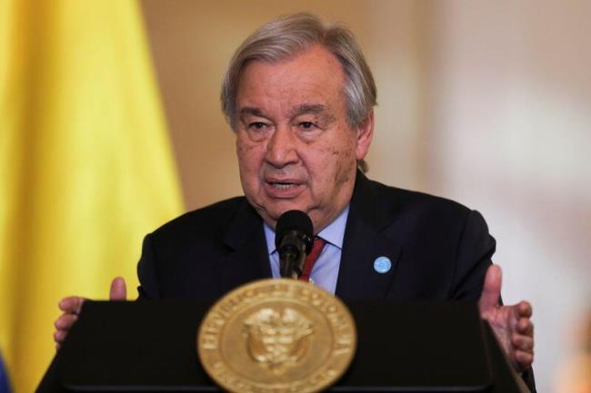 U.N. Secretary General Guterres and Colombia's President Duque hold news co<em></em>nference in Bogota