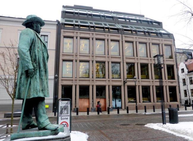 A general view of the Norwegian central bank, wher<em></em>e Norway's sovereign wealth fund is situated, in Oslo