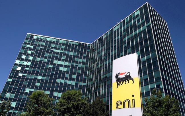 Eni's logo is seen in front of its headquarters in San Do<em></em>nato Milanese