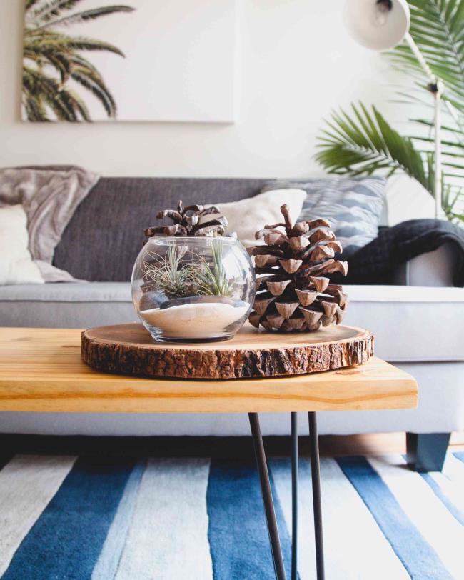 Beachy decor on a table