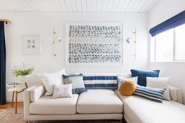 Blue nautical living room