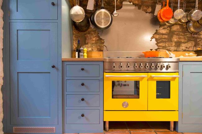 colorful shaker kitchen