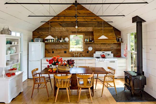 tiny cottage kitchen open space