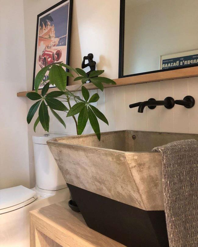 Large cement basin sink