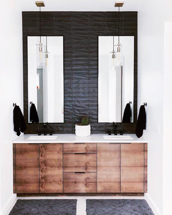 Black matte subway tile