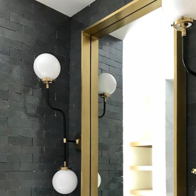 Brass accents with black subway title