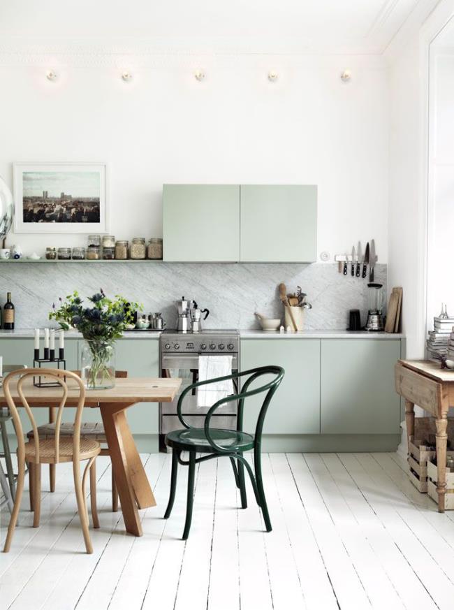 pale green kitchen