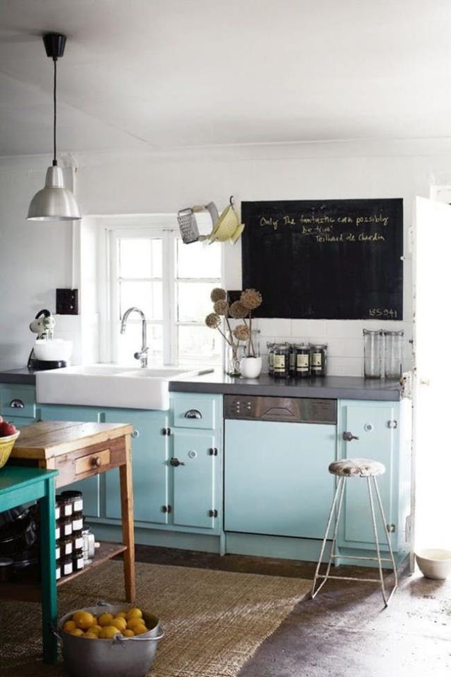 pale blue kitchen