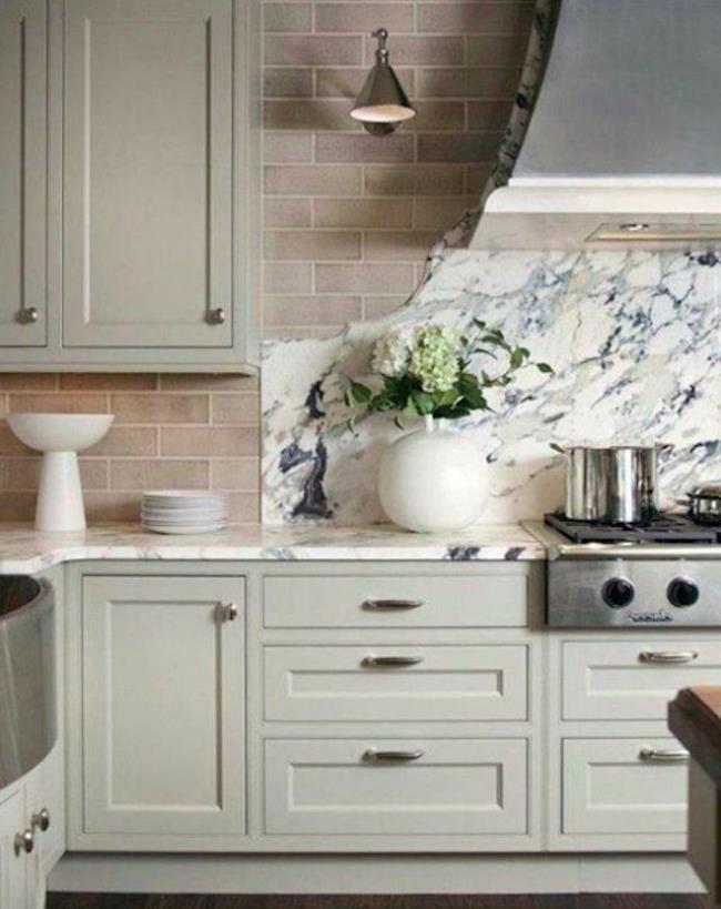 dark gray cabinets in a kitchen