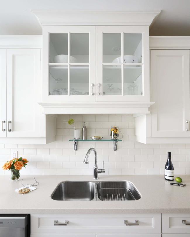 solid countertop with an undermount sink