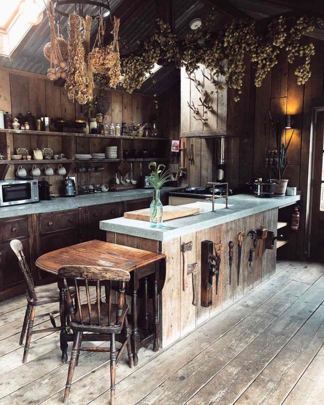 Rustic kitchen with wooden features