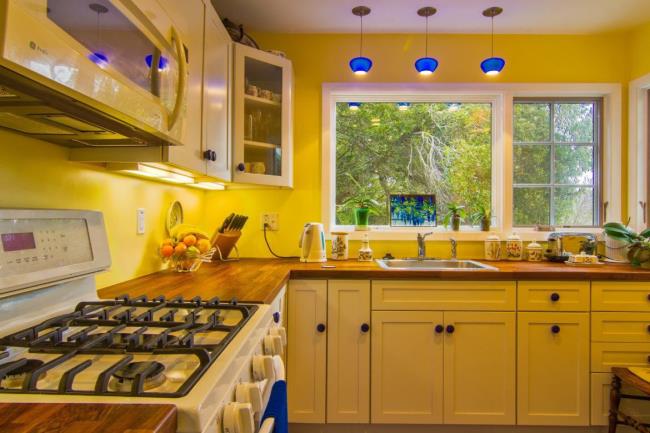 yellow cottage kitchen