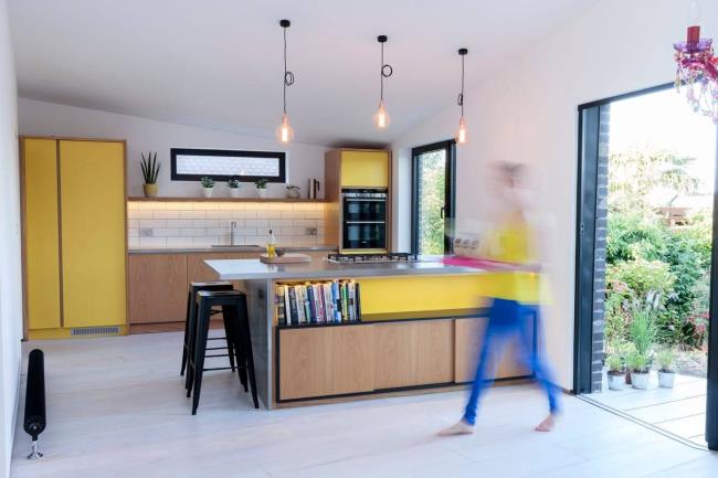 yellow scandinavian kitchen