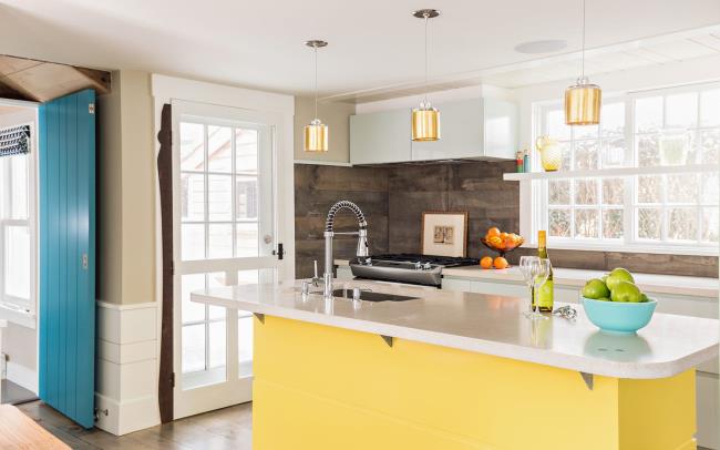 coastal yellow kitchen