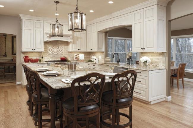 Granite counters and matching dining table