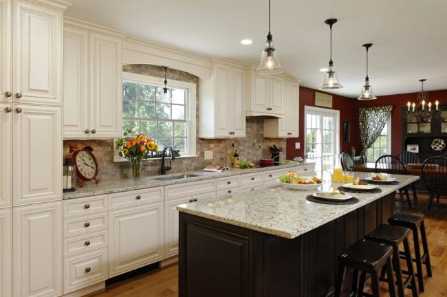 Black and white speckled granite countertops