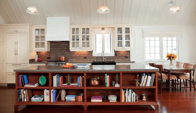 Granite countertop in cottage kitchen