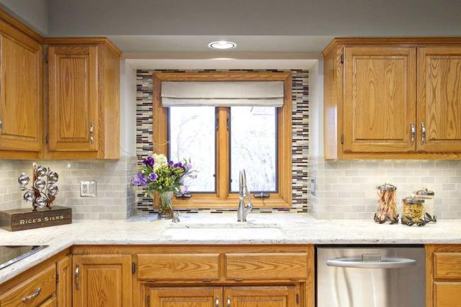 Oak cabinets with granite countertop