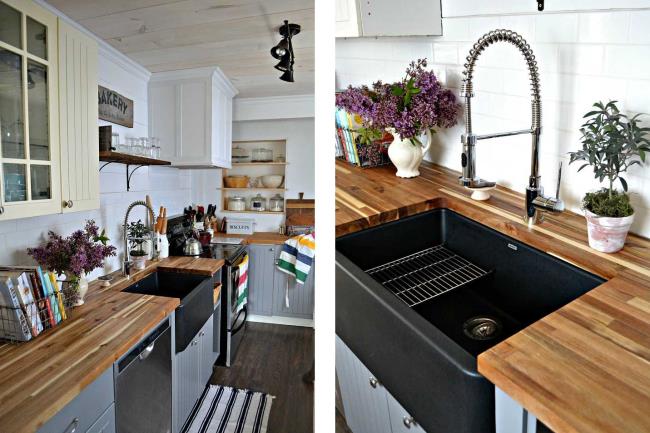 Black-sink-modern-farmhouse-kitchen