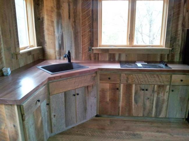 Custom Rustic Kitchen with Weathered Cabinetry