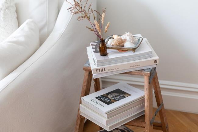 decorating with a vintage ladder