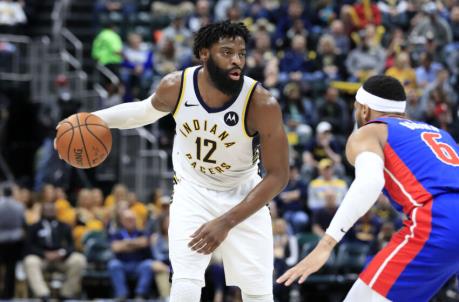 INDIANAPOLIS, INDIANA - APRIL 01: Tyreke Evans #12 of the Indiana Pacers dribbles the ball against the Detroit Pistons at Bankers Life Fieldhouse on April 01, 2019 in Indianapolis, Indiana. NOTE TO USER: User expressly acknowledges and agrees that, by downloading and or using this photograph, User is co<em></em>nsenting to the terms and co<em></em>nditions of the Getty Images License Agreement. (Photo by Andy Lyons/Getty Images)